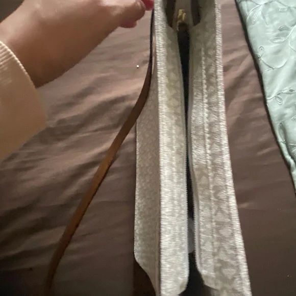 Michael Kors Beige Logo Crossbody Bag with Brown Strap - Picture 7 of 10